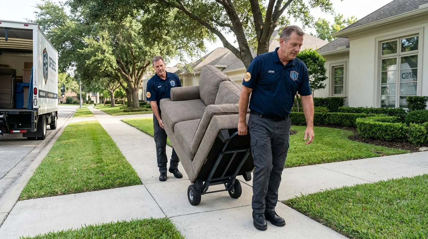 Local residential moving crew loading furniture in Portland, NY